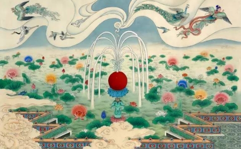 《觀無量壽佛經》第五觀：寶池觀