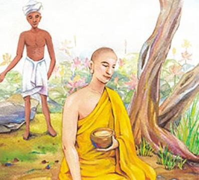 尊者用婆羅門布施的一缽水使其福運增長