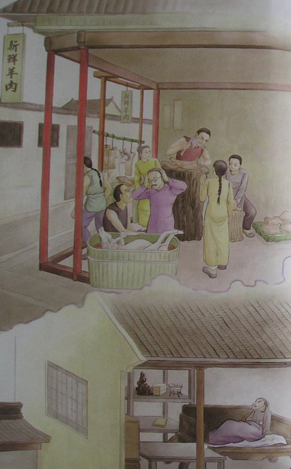 蓮池大師戒殺放生文圖說：羊屠變羊